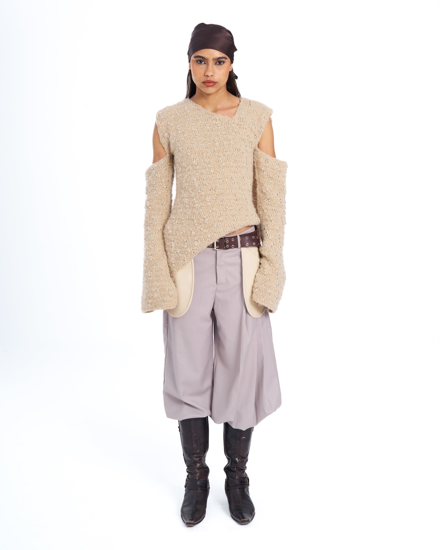 ROSE BEADED CROCHET TOP