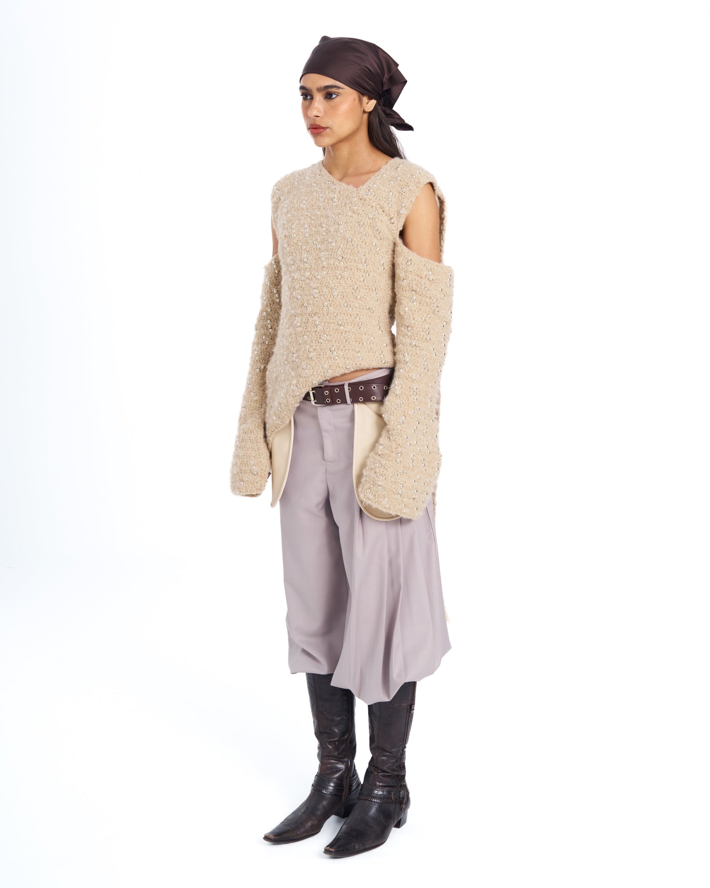 ROSE BEADED CROCHET TOP