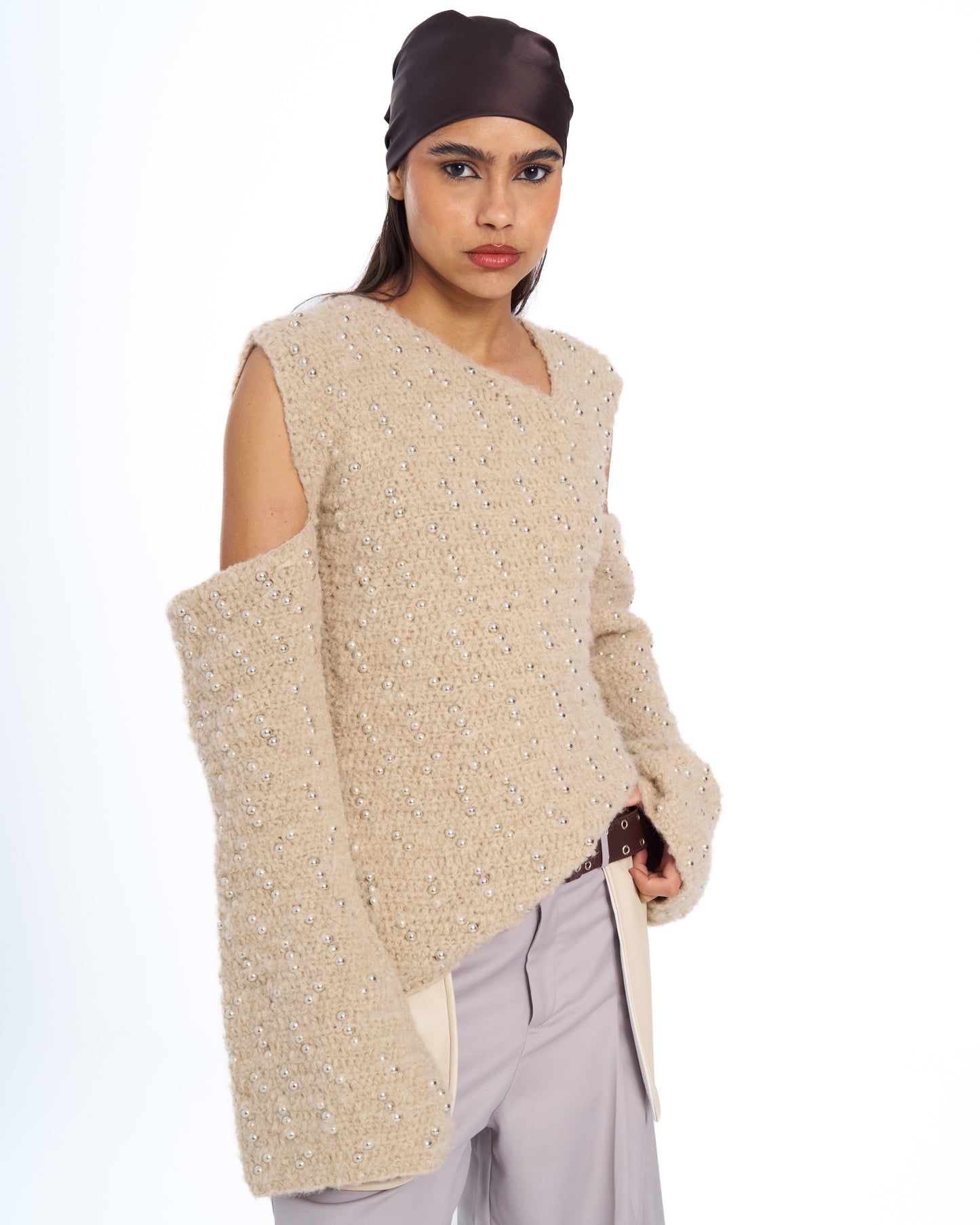 ROSE BEADED CROCHET TOP