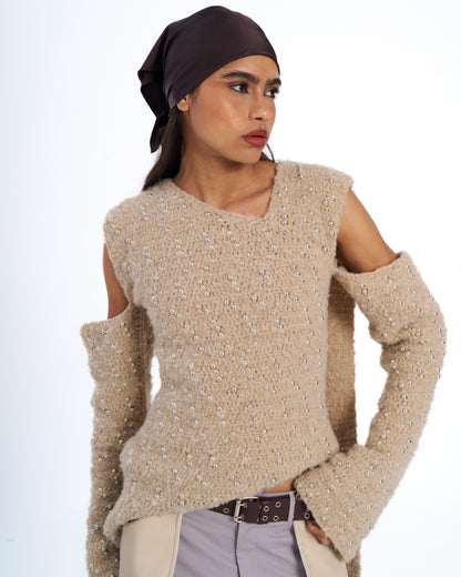 ROSE BEADED CROCHET TOP