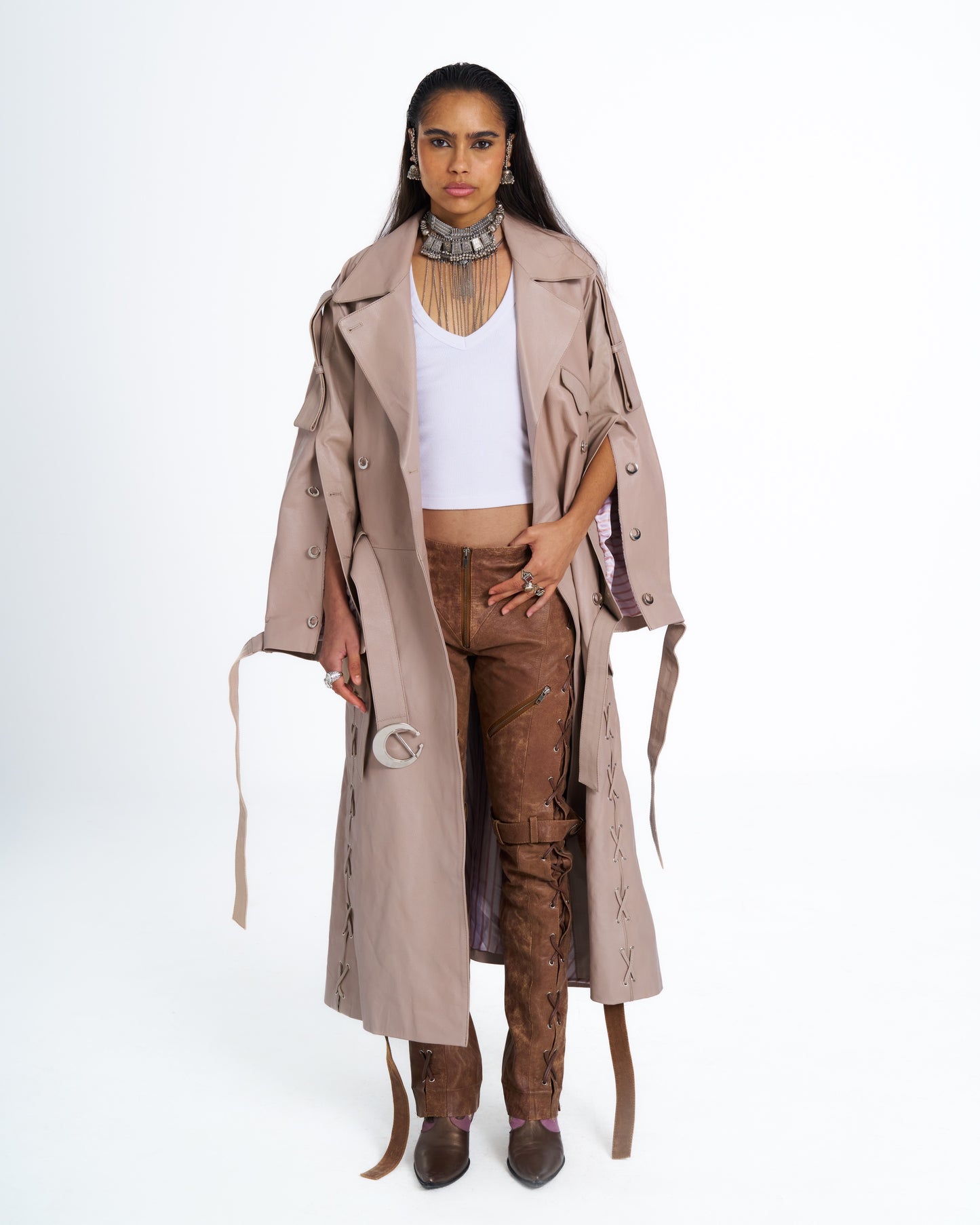 DORIA LEATHER COAT