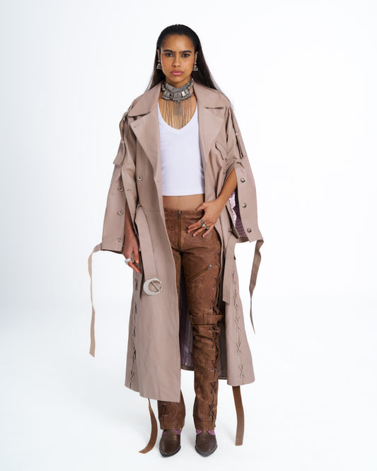DORIA LEATHER COAT