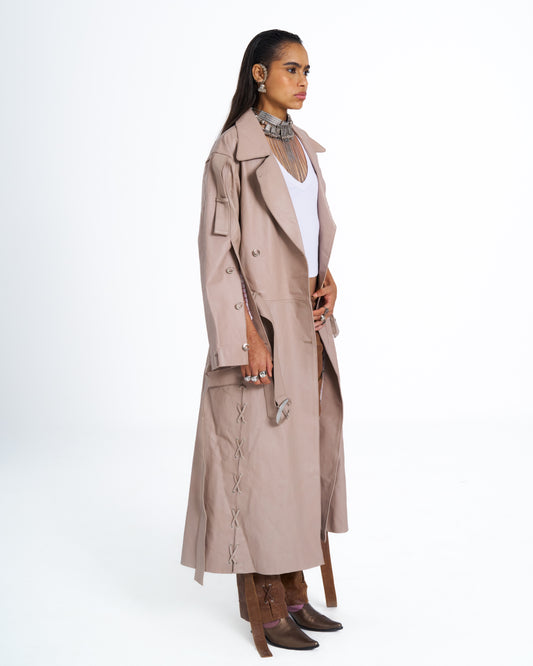 DORIA LEATHER COAT