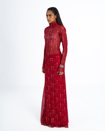 ASSIA TALLY SKIRT RED