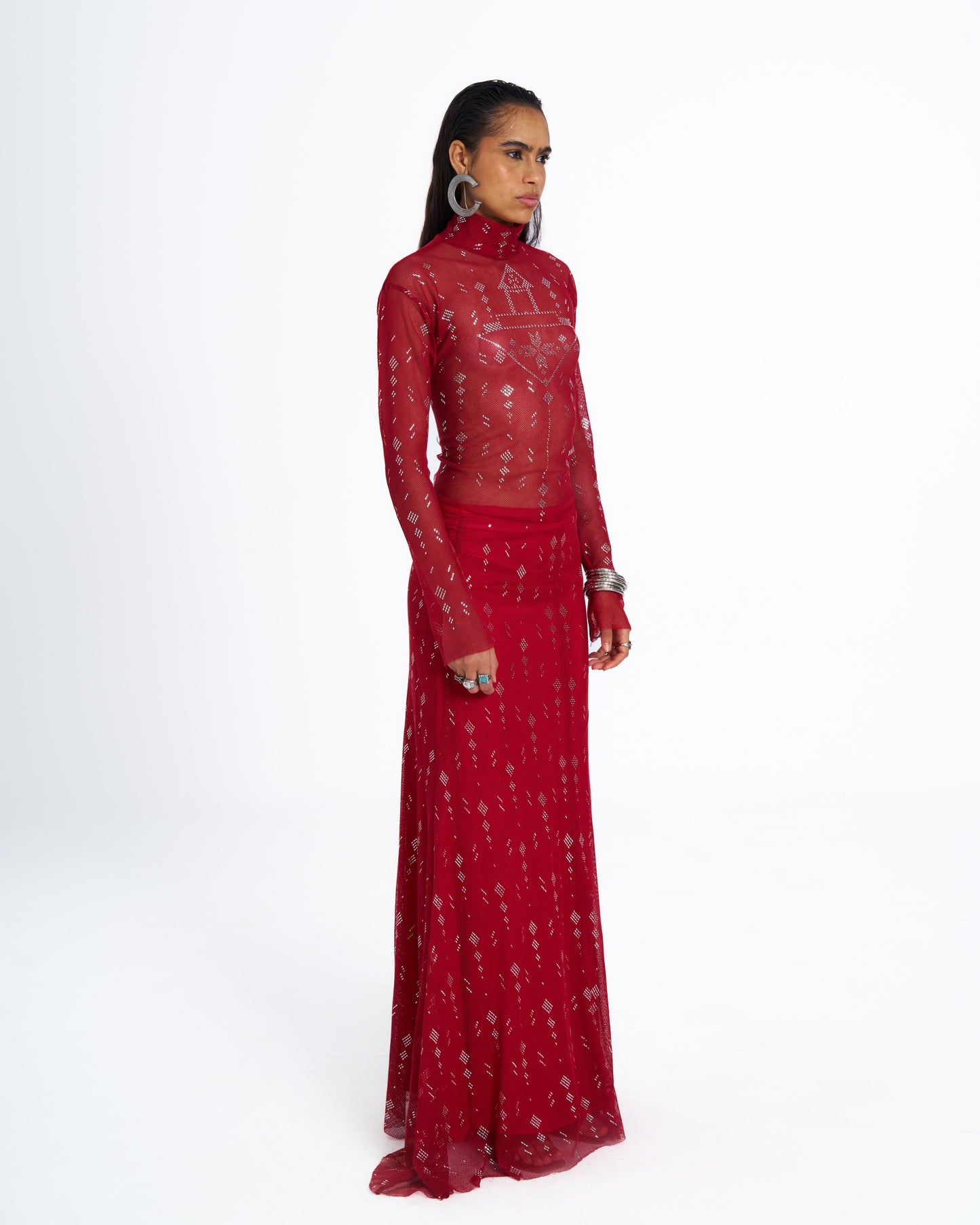 ASSIA TALLY SKIRT RED