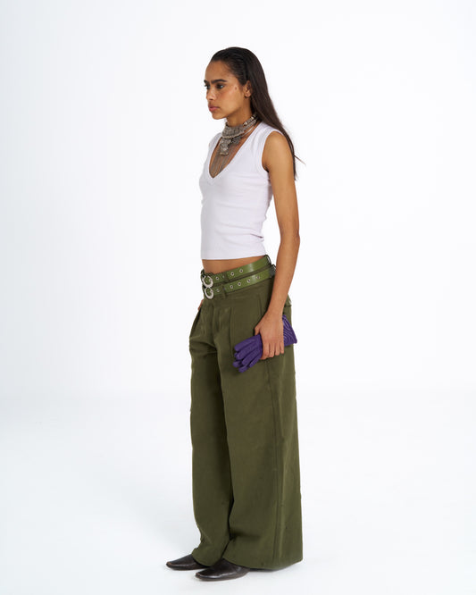 AZIZA DOUBLE WAISTED TROUSERS