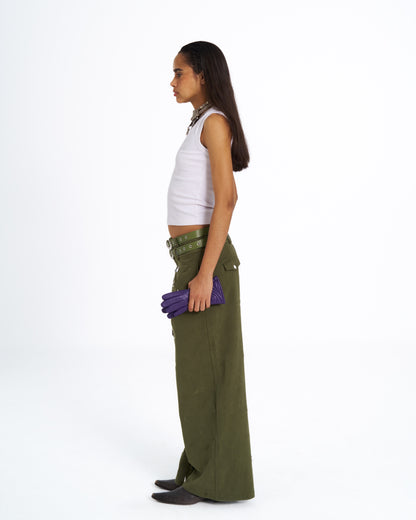 AZIZA DOUBLE WAISTED TROUSERS