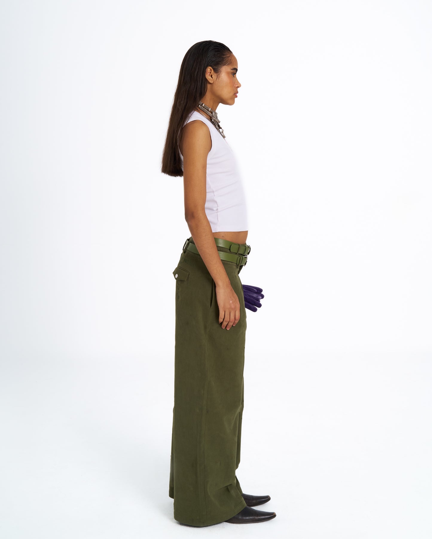 AZIZA DOUBLE WAISTED TROUSERS